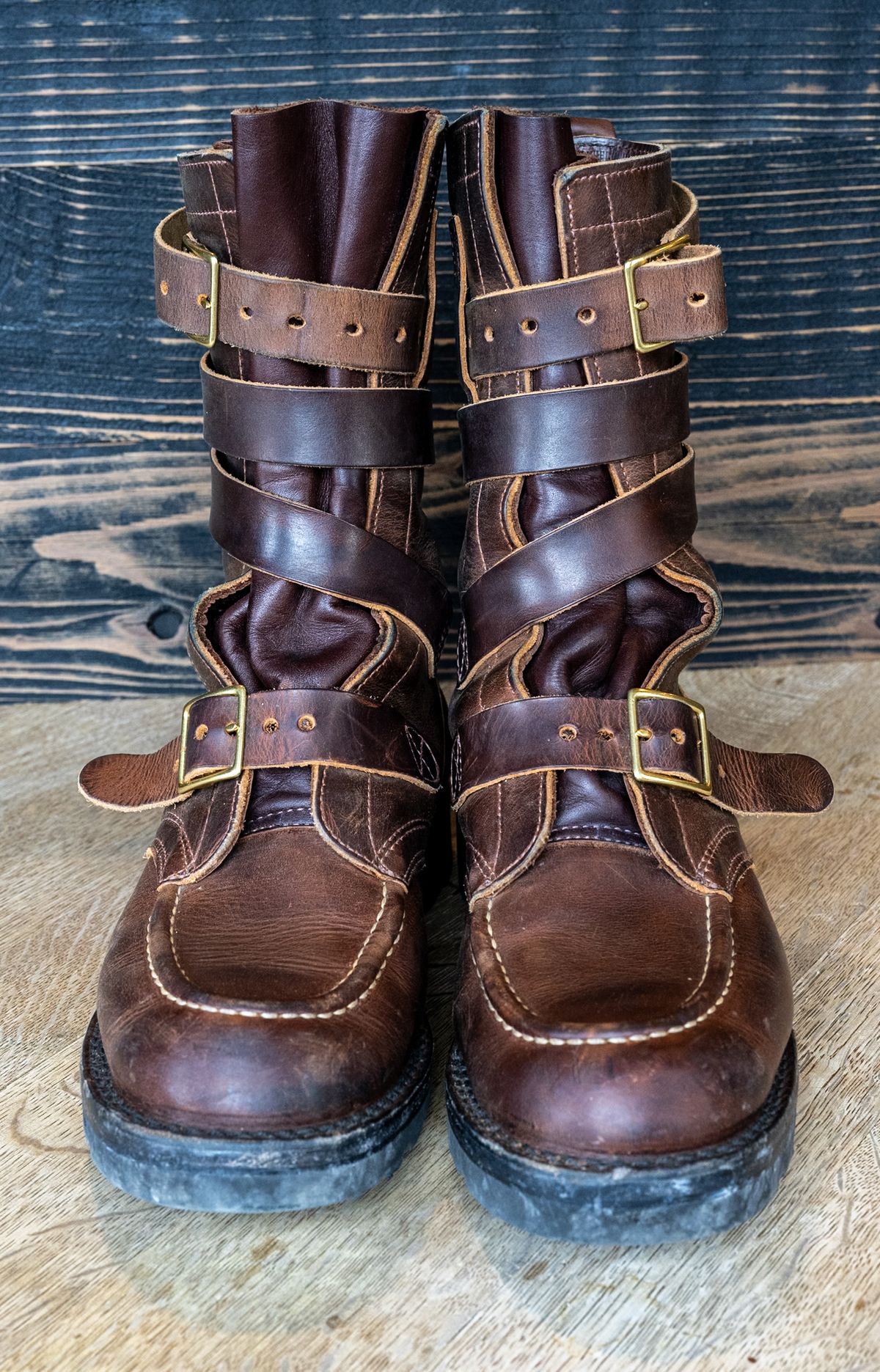 Photo by rustic.boots on December 1, 2025 of the Nicks TankerPro in Horween Orange Predator.