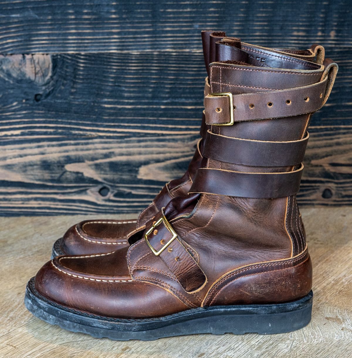 Photo by rustic.boots on December 1, 2025 of the Nicks TankerPro in Horween Orange Predator.