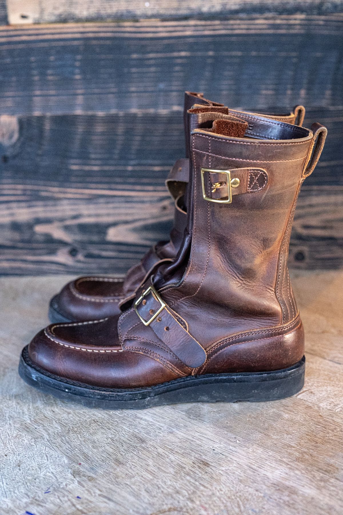 Photo by rustic.boots on December 29, 2025 of the Nicks TankerPro in Horween Orange Predator.