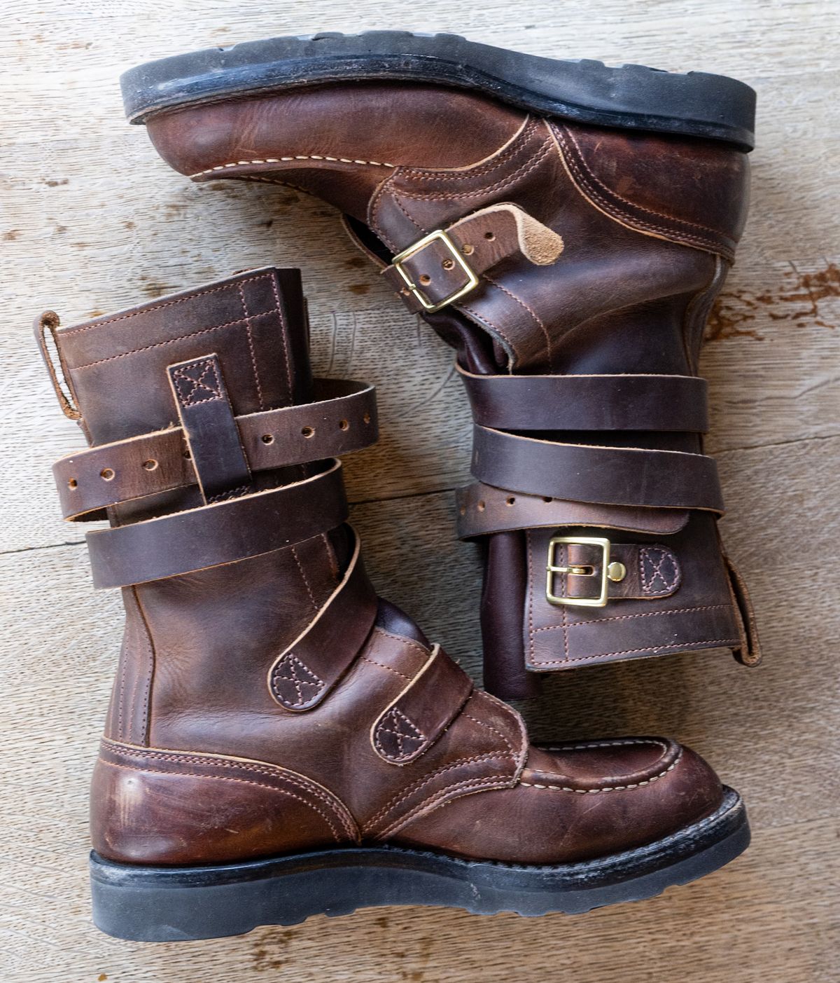 Photo by rustic.boots on February 1, 2026 of the Nicks TankerPro in Horween Orange Predator.