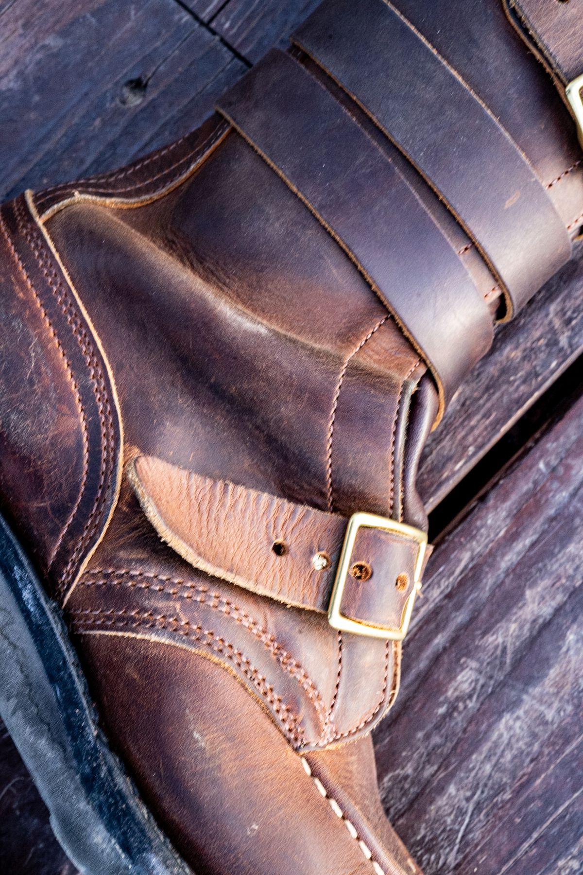 Photo by rustic.boots on March 3, 2026 of the Nicks TankerPro in Horween Orange Predator.