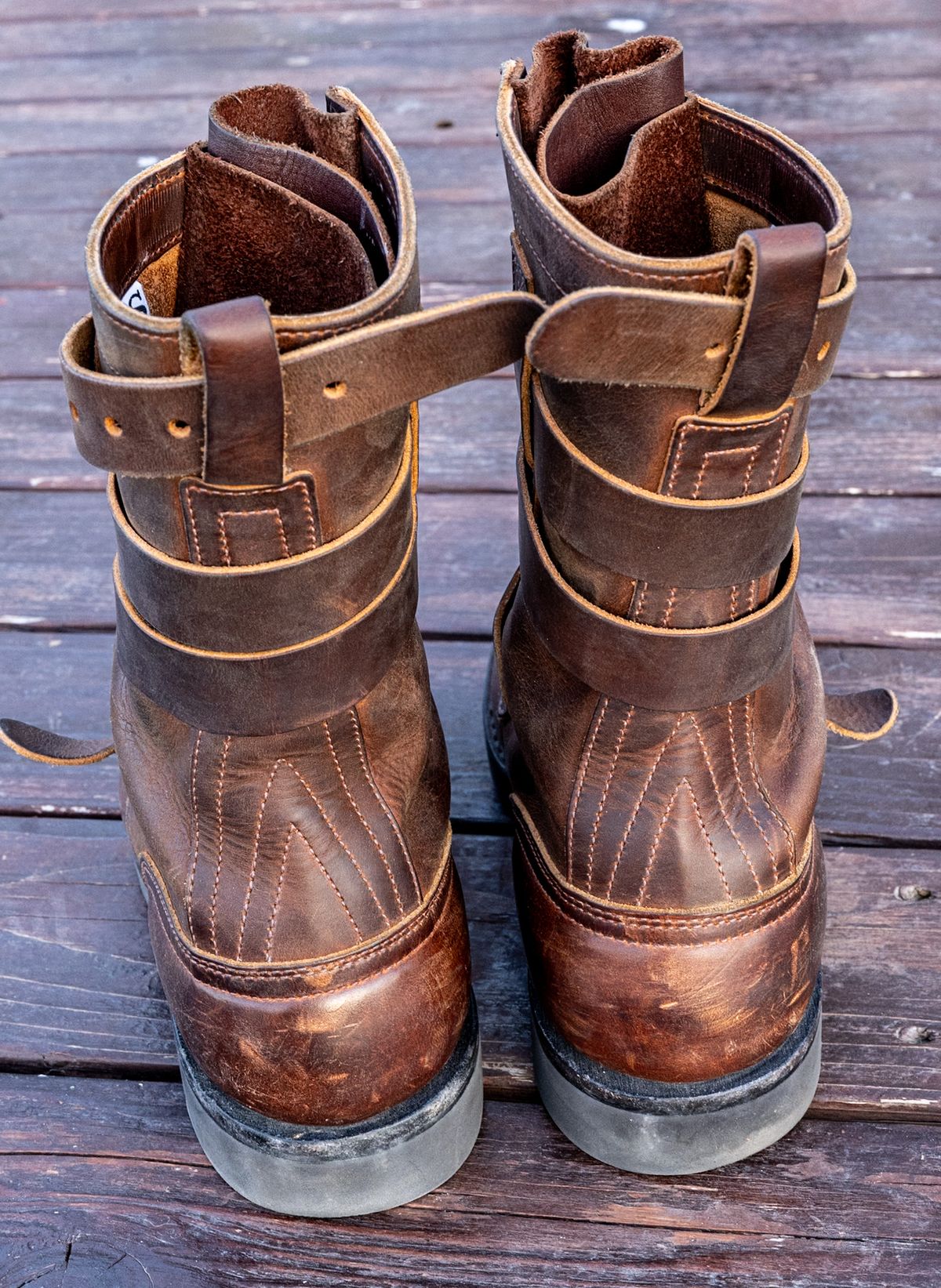 Photo by rustic.boots on March 3, 2026 of the Nicks TankerPro in Horween Orange Predator.