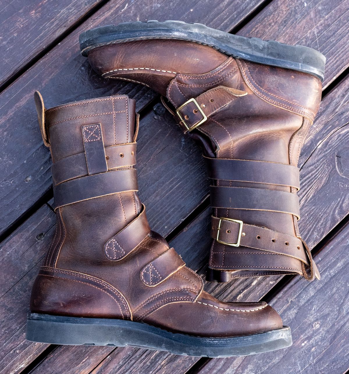 Photo by rustic.boots on March 3, 2026 of the Nicks TankerPro in Horween Orange Predator.