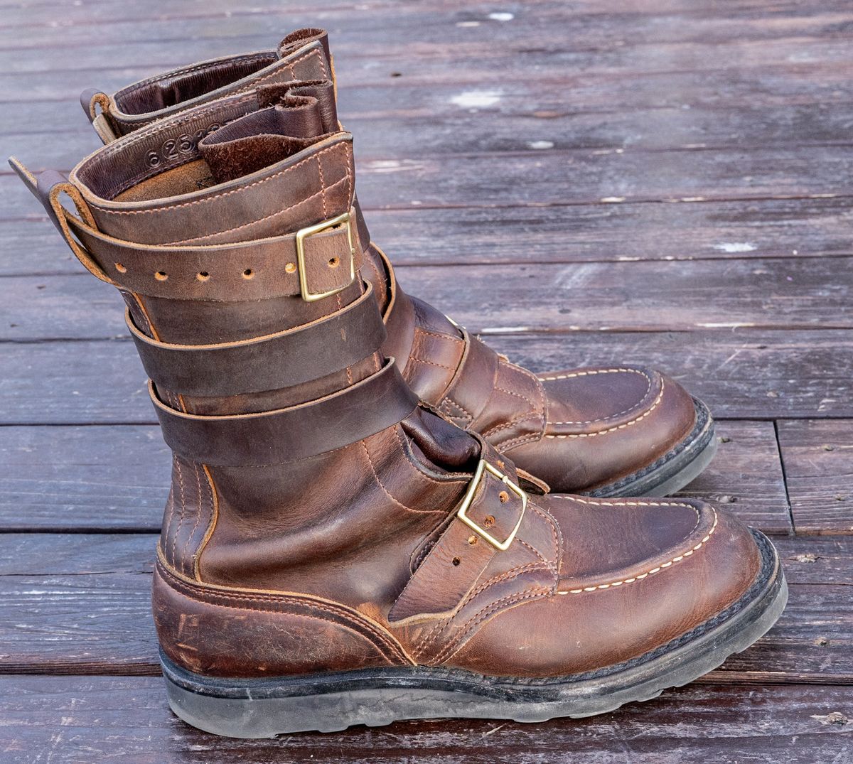 Photo by rustic.boots on March 3, 2026 of the Nicks TankerPro in Horween Orange Predator.