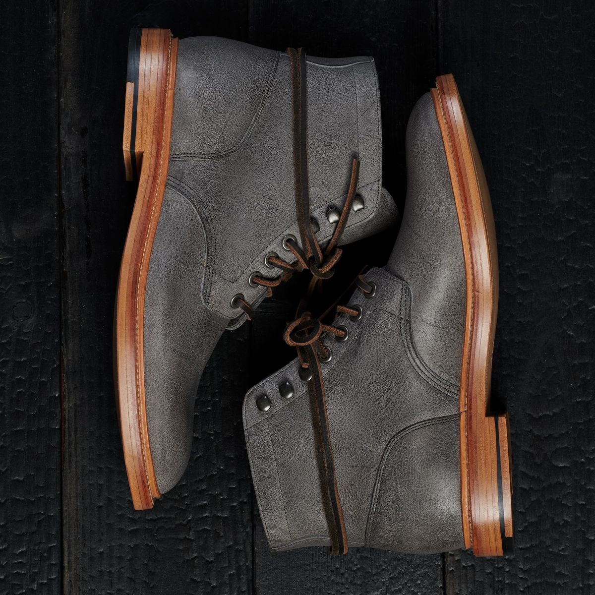 Photo by staticchapel on October 1, 2023 of the Grant Stone Diesel Boot in C.F. Stead Storm Kudu.