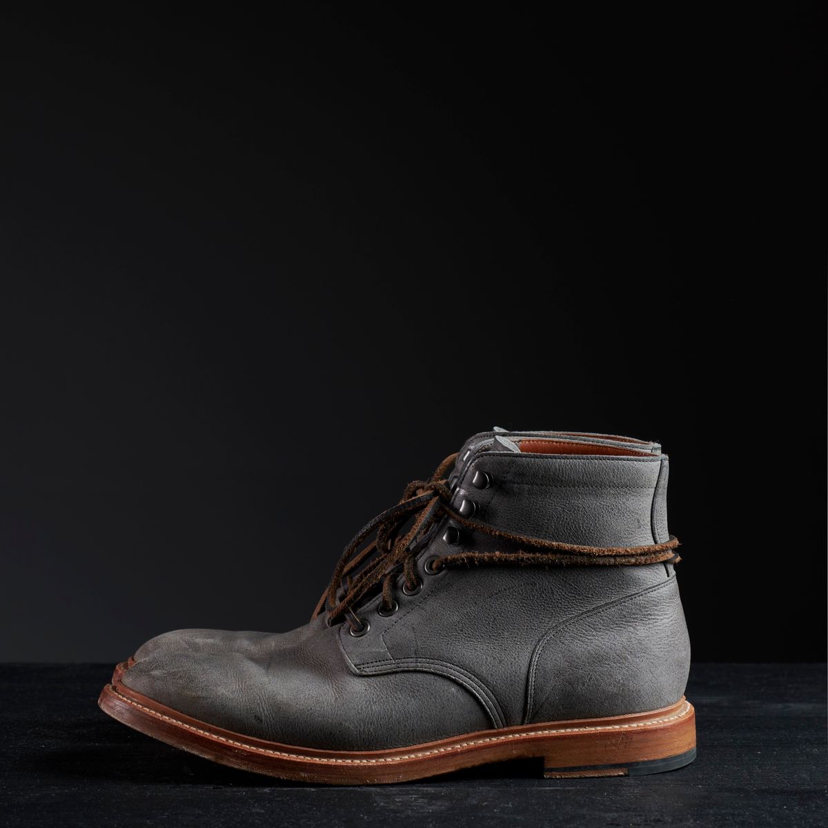 Photo by staticchapel on November 4, 2023 of the Grant Stone Diesel Boot in C.F. Stead Storm Kudu.