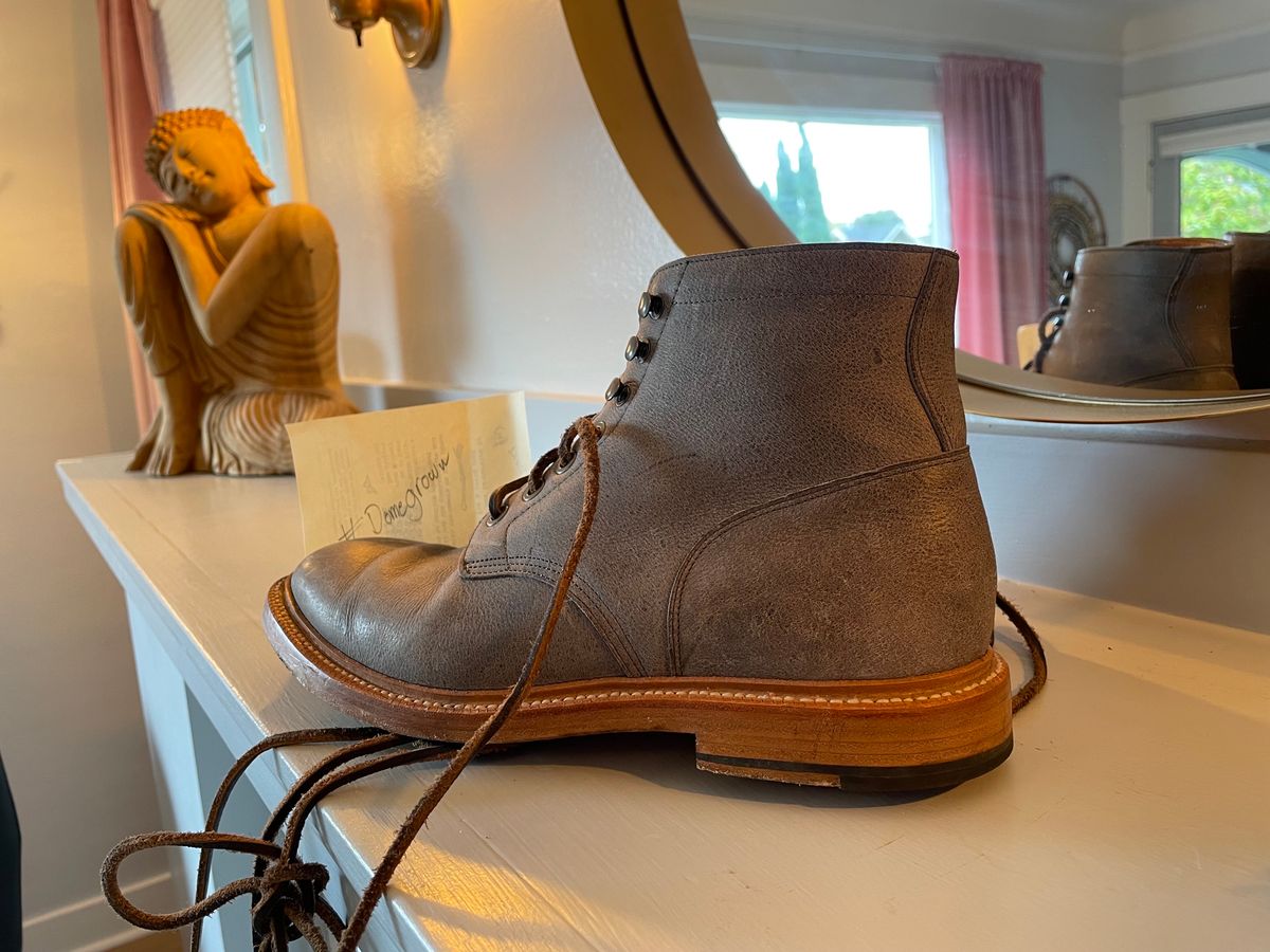 Photo by staticchapel on November 4, 2023 of the Grant Stone Diesel Boot in C.F. Stead Storm Kudu.