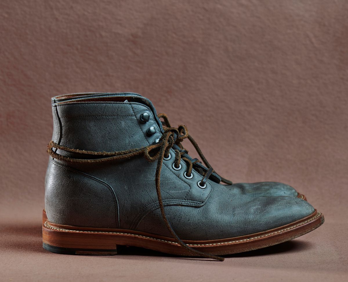 Photo by staticchapel on December 6, 2023 of the Grant Stone Diesel Boot in C.F. Stead Storm Kudu.