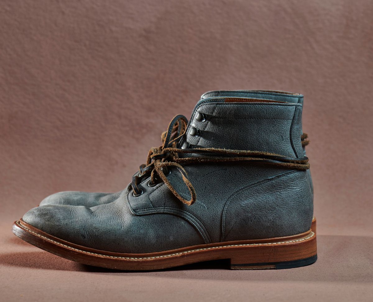 Photo by staticchapel on December 6, 2023 of the Grant Stone Diesel Boot in C.F. Stead Storm Kudu.