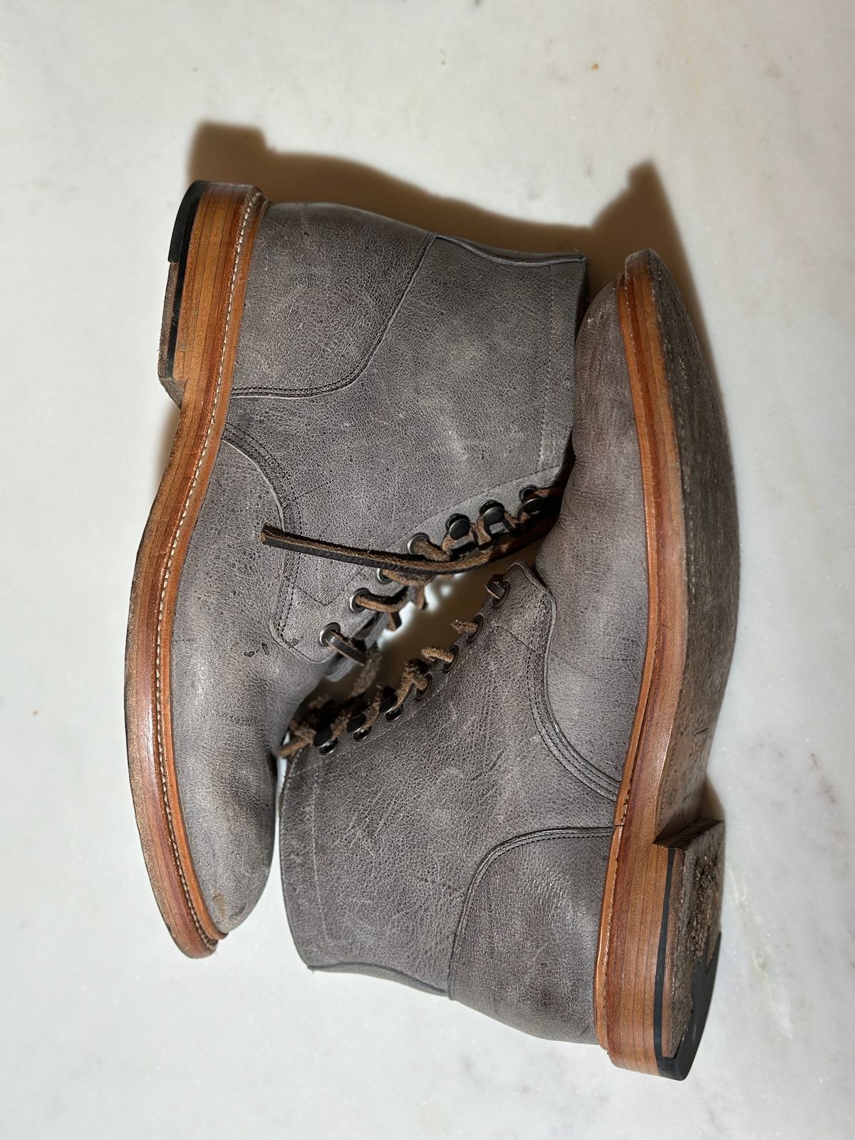 Photo by staticchapel on January 5, 2024 of the Grant Stone Diesel Boot in C.F. Stead Storm Kudu.
