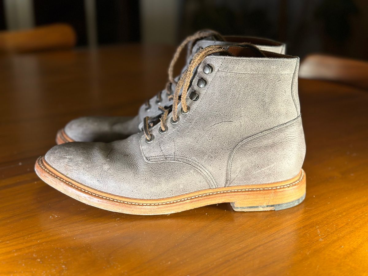 Photo by staticchapel on February 6, 2024 of the Grant Stone Diesel Boot in C.F. Stead Storm Kudu.