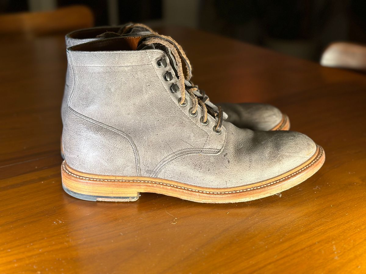 Photo by staticchapel on February 6, 2024 of the Grant Stone Diesel Boot in C.F. Stead Storm Kudu.