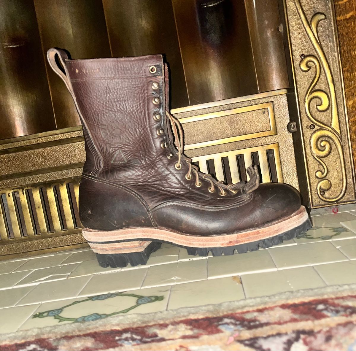 Photo by BigMunnyMunro on October 25, 2025 of the Canada West Boots Red Dog Lace To Toe CSA Logger - 34363 in Seidel Red Dog Oil Tan.