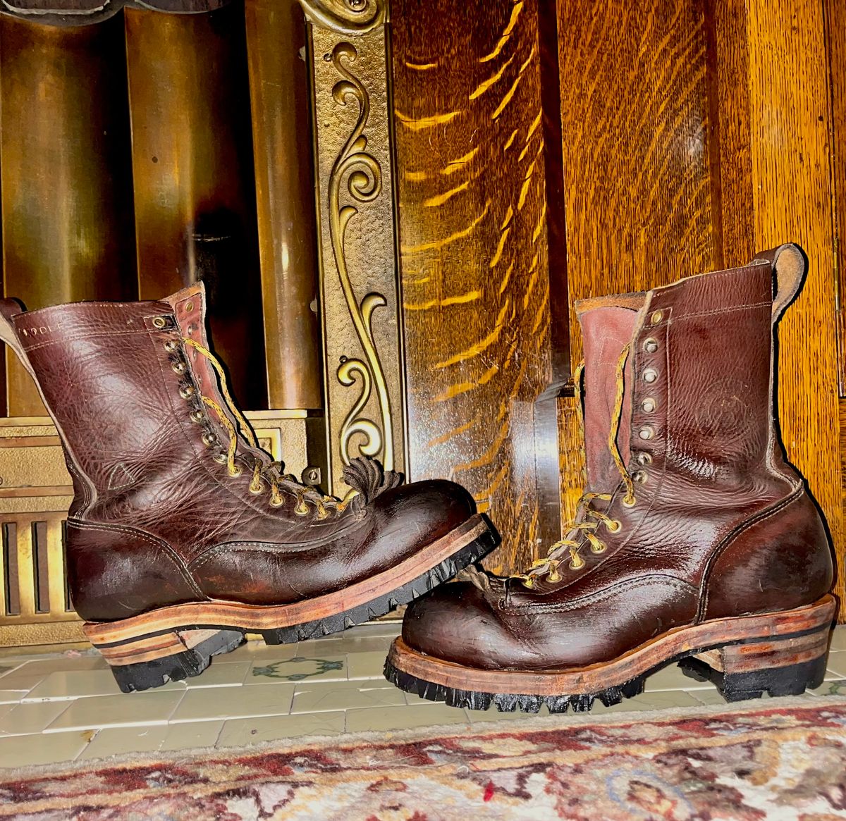 Photo by BigMunnyMunro on November 17, 2025 of the Canada West Boots Red Dog Lace To Toe CSA Logger - 34363 in Seidel Red Dog Oil Tan.