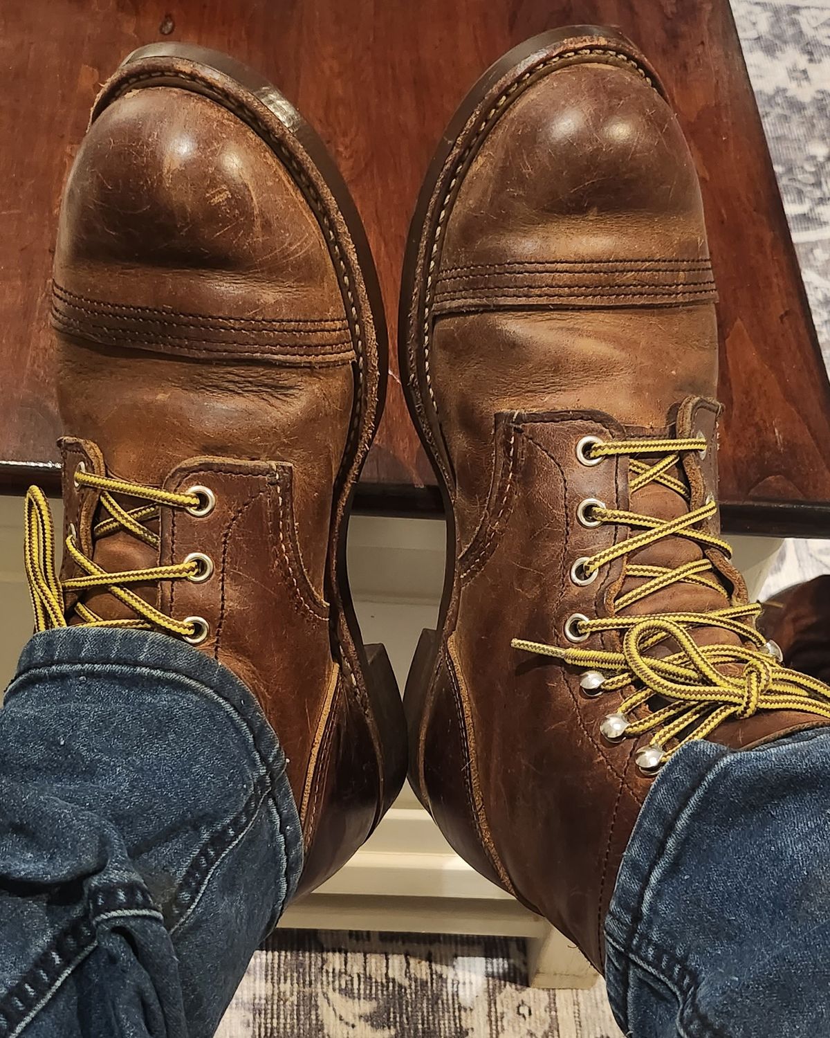 Photo by Zeonic on October 10, 2023 of the Red Wing Iron Ranger in S.B. Foot Copper Rough and Tough.