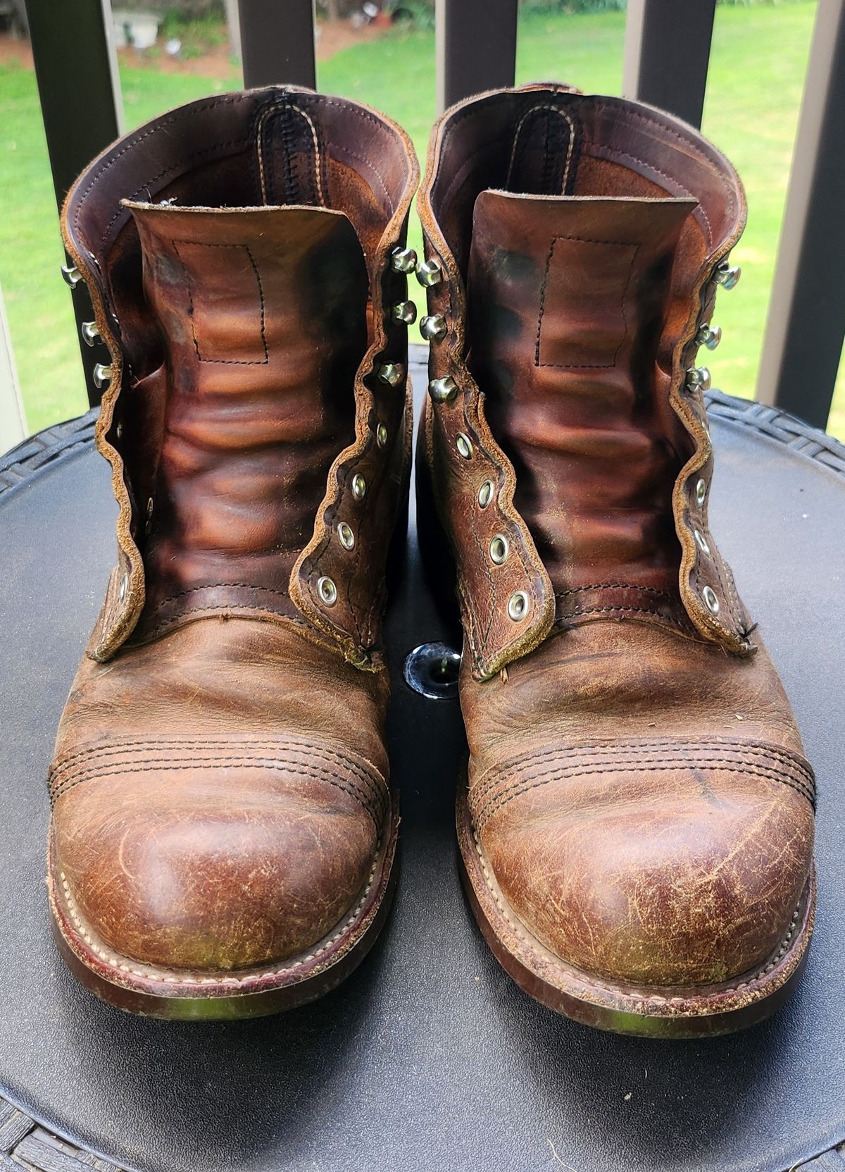 Photo by Zeonic on July 2, 2024 of the Red Wing Iron Ranger in S.B. Foot Copper Rough and Tough.