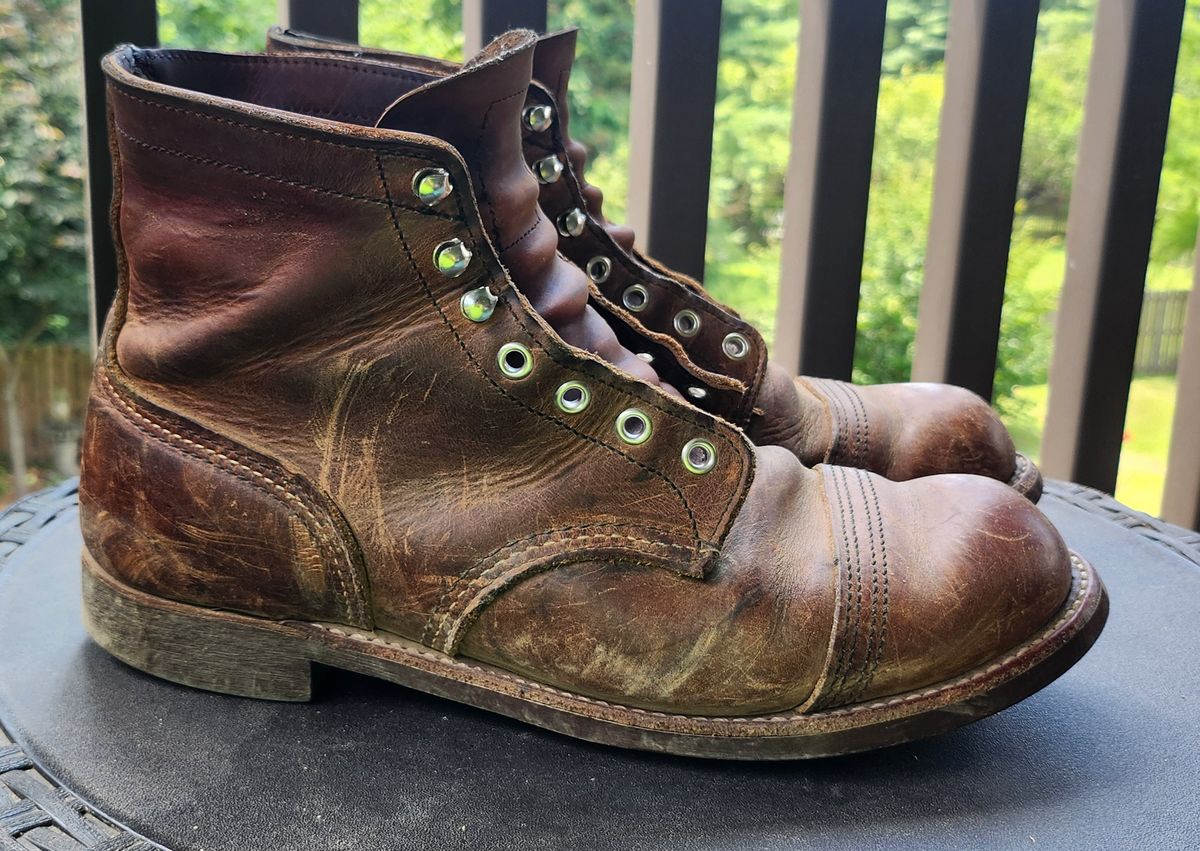 Photo by Zeonic on July 2, 2024 of the Red Wing Iron Ranger in S.B. Foot Copper Rough and Tough.