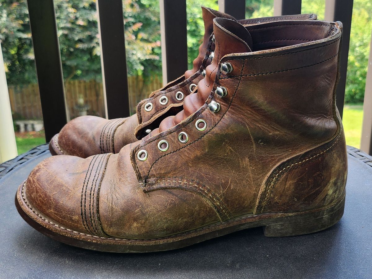 Photo by Zeonic on July 2, 2024 of the Red Wing Iron Ranger in S.B. Foot Copper Rough and Tough.