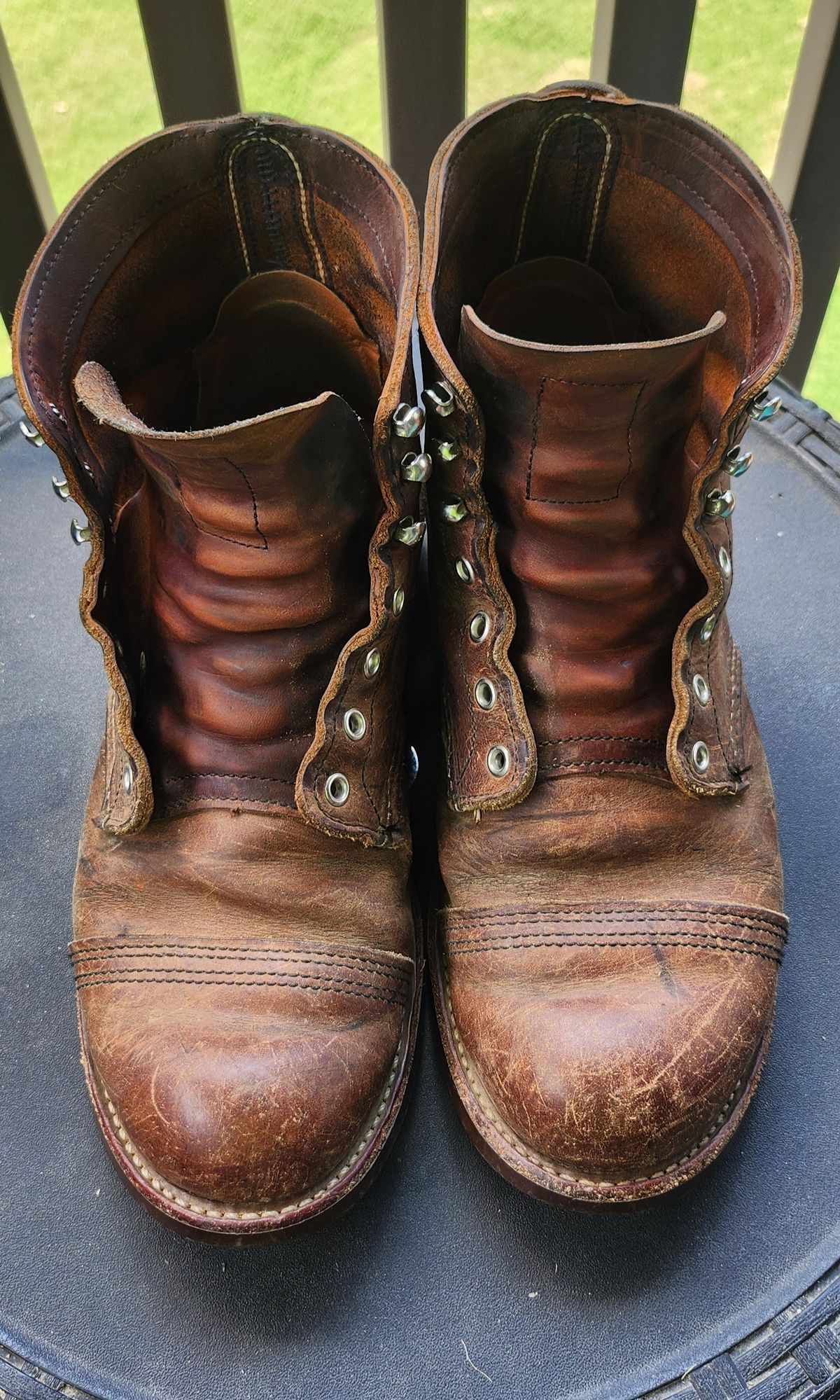 Photo by Zeonic on July 2, 2024 of the Red Wing Iron Ranger in S.B. Foot Copper Rough and Tough.