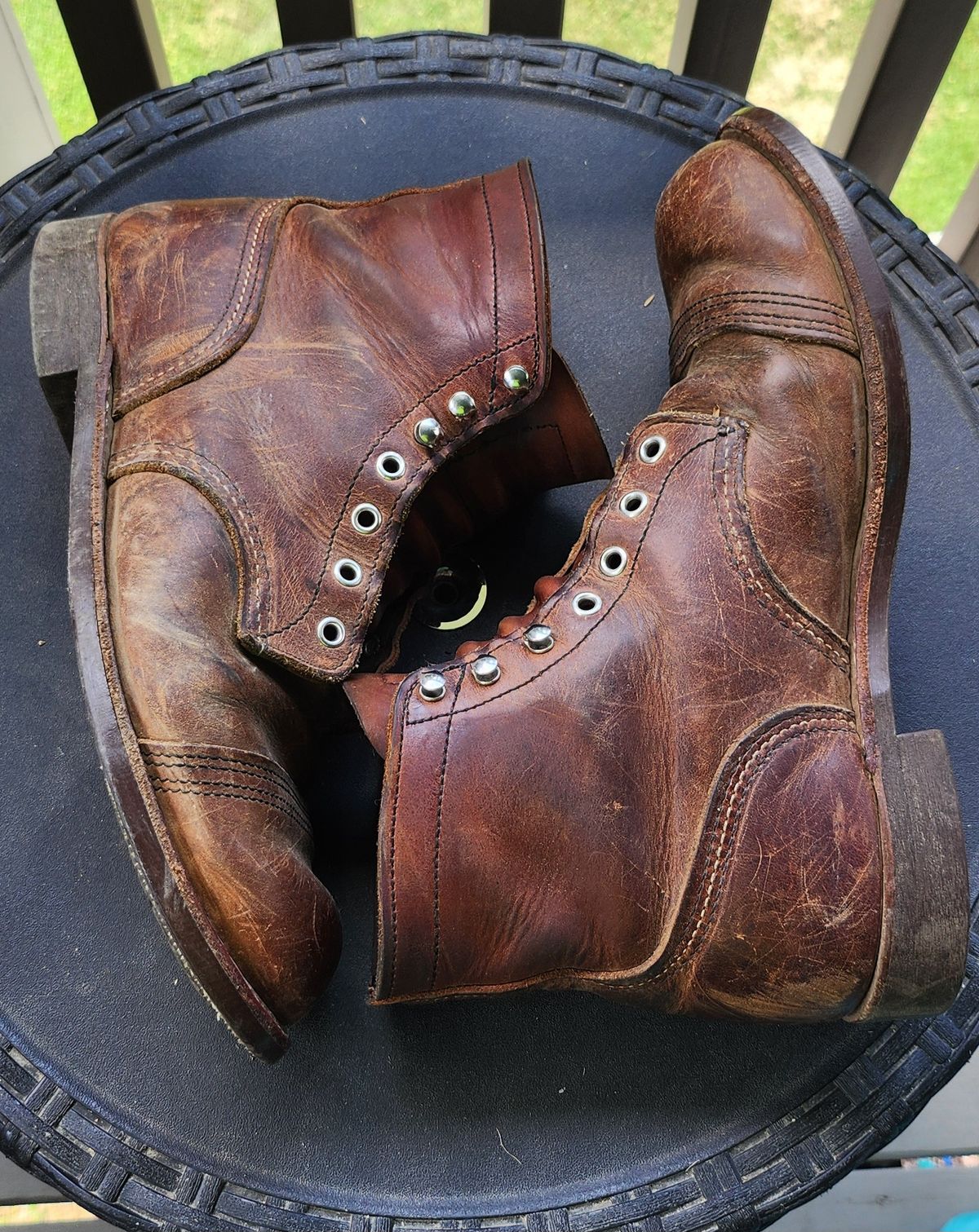 Photo by Zeonic on July 2, 2024 of the Red Wing Iron Ranger in S.B. Foot Copper Rough and Tough.