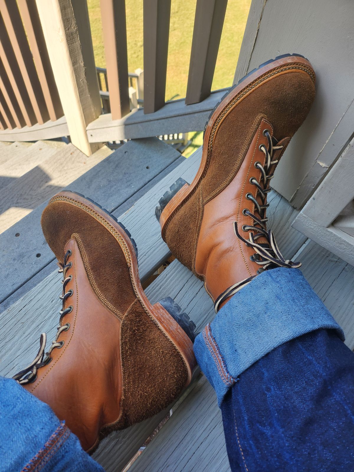 Photo by Zeonic on October 6, 2024 of the Fortis Boots Goldrush in Badalassi Carlo Cognac Minerva.