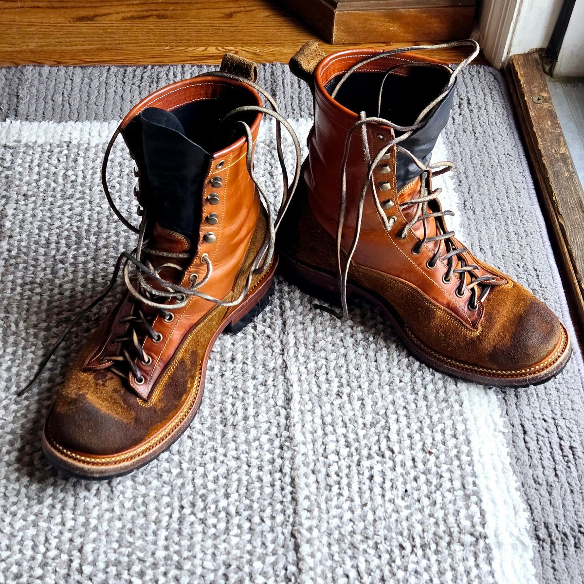 Photo by Zeonic on January 11, 2025 of the Fortis Boots Goldrush in Badalassi Carlo Cognac Minerva.