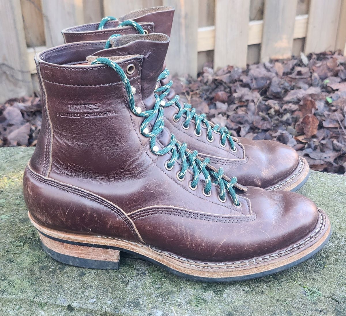 Photo by Zeonic on December 4, 2023 of the White's Bounty Hunter in Horween Brown Chromexcel.