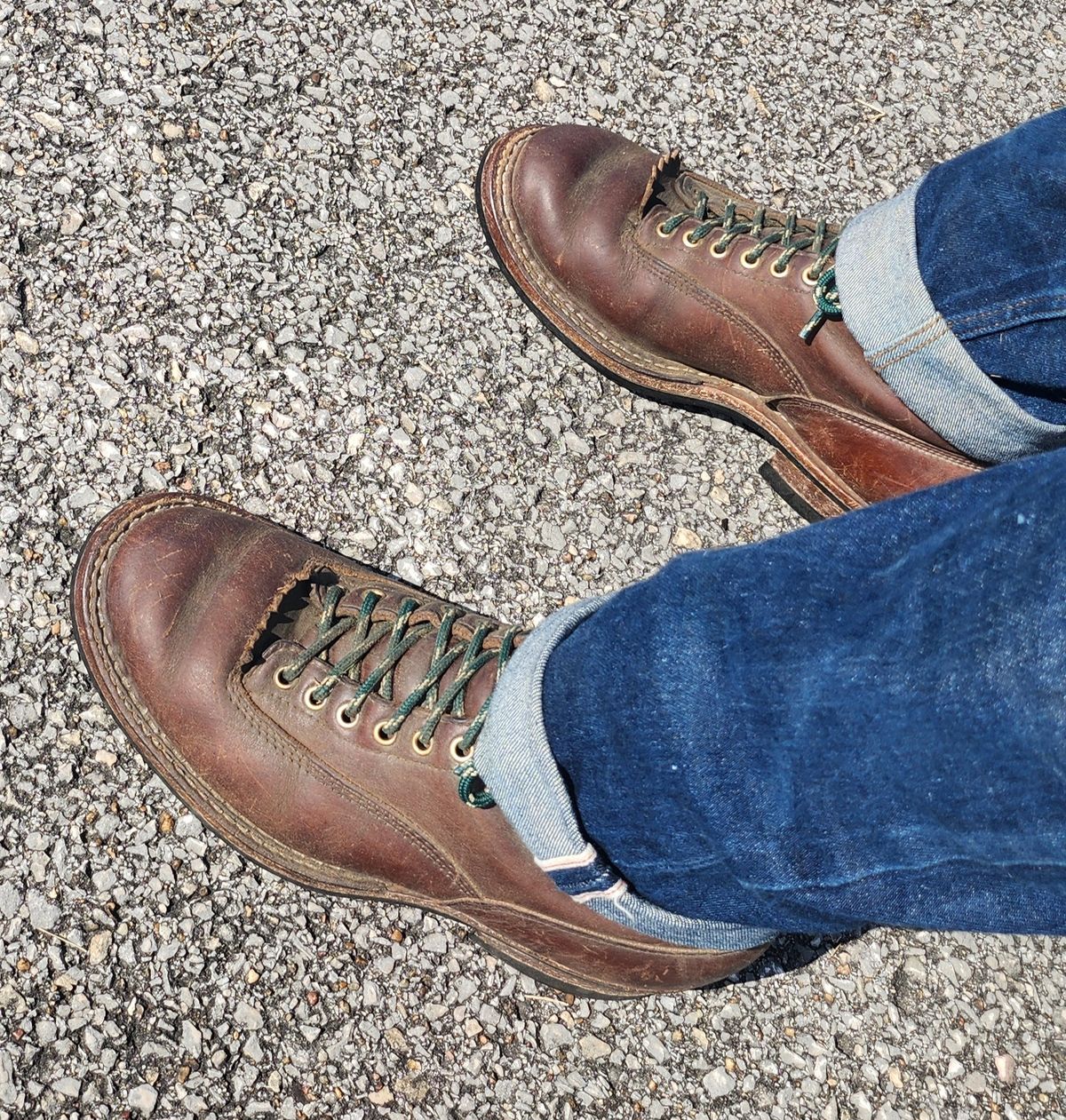 Photo by Zeonic on August 21, 2024 of the White's Bounty Hunter in Horween Brown Chromexcel.