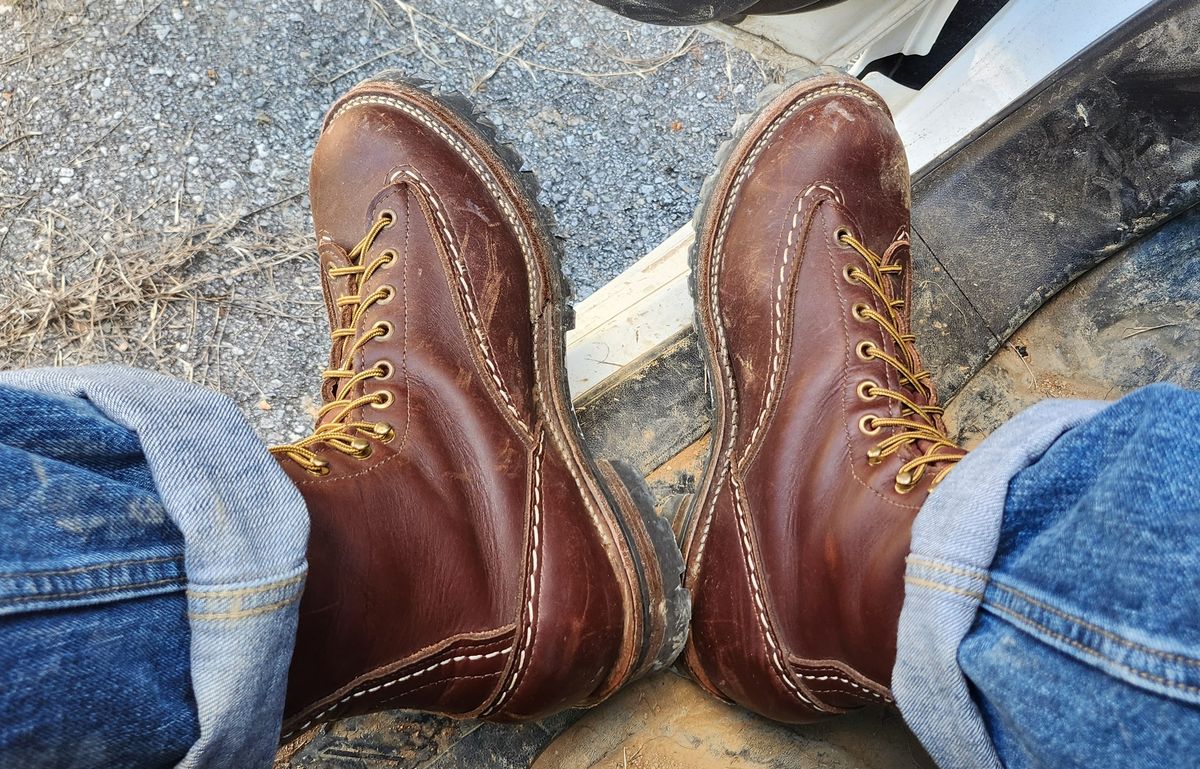 Photo by Zeonic on October 16, 2024 of the Wesco Jobmaster in Seidel Red Dog Oil Tan.