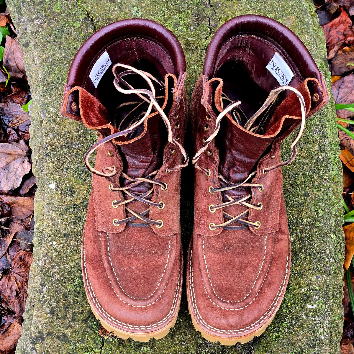 Photo by Zeonic on December 2, 2025 of the Nicks Moc Toe in 64 Mahogany.