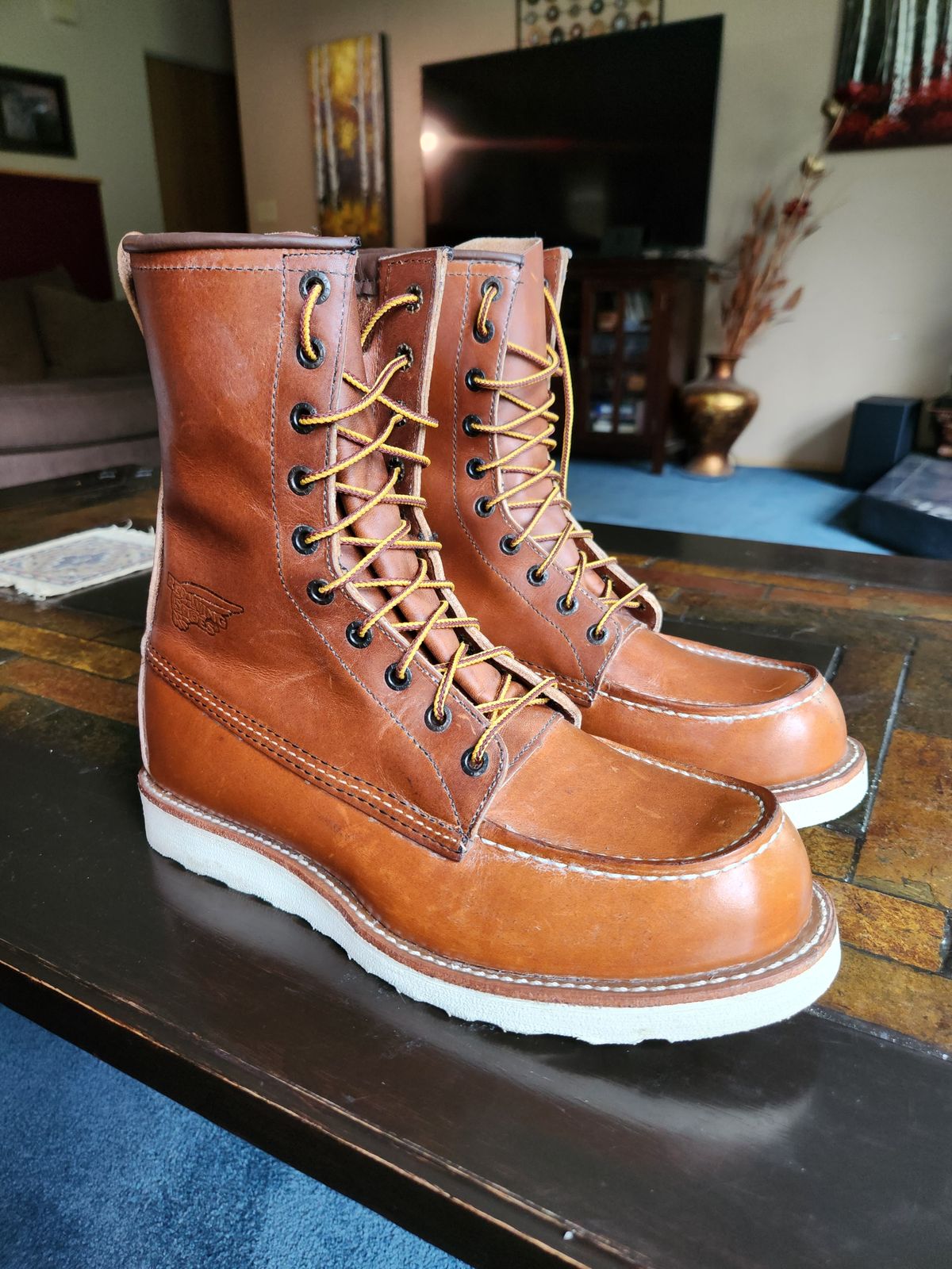 Photo by Longshot on September 24, 2023 of the Red Wing 8-Inch Classic Moc in S.B. Foot Oro-Iginal.