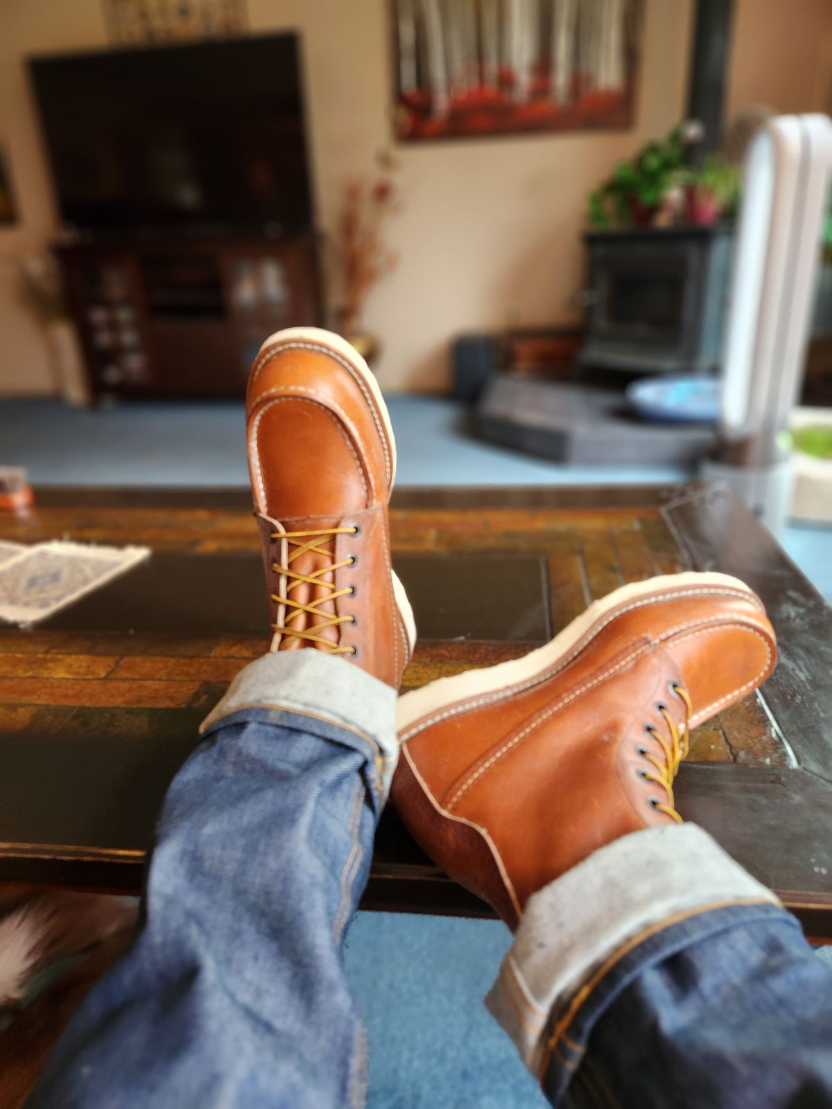 Photo by Longshot on October 1, 2023 of the Red Wing 8-Inch Classic Moc in S.B. Foot Oro-Iginal.