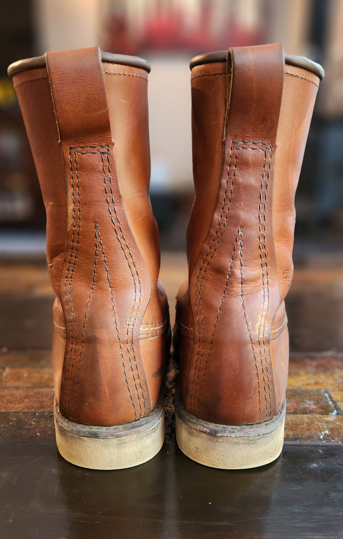Photo by Longshot on November 1, 2023 of the Red Wing 8-Inch Classic Moc in S.B. Foot Oro-Iginal.