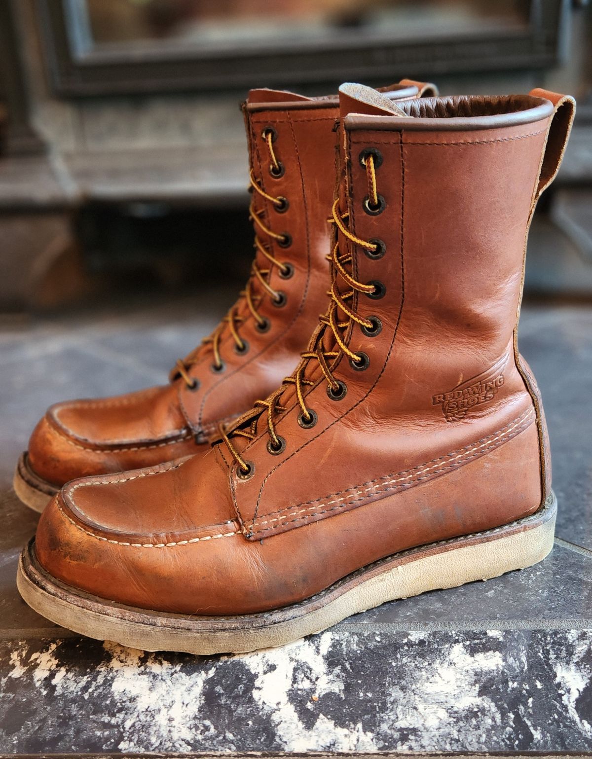 Photo by Longshot on November 1, 2023 of the Red Wing 8-Inch Classic Moc in S.B. Foot Oro-Iginal.