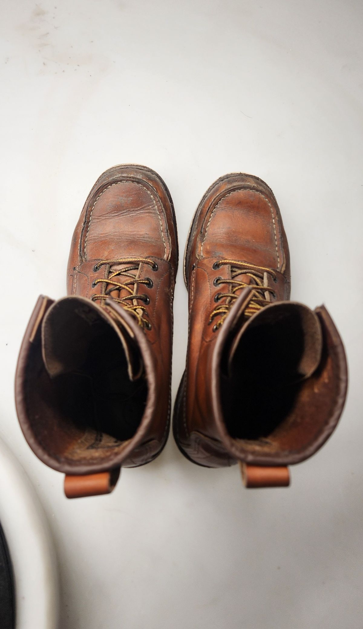 Photo by Longshot on February 5, 2024 of the Red Wing 8-Inch Classic Moc in S.B. Foot Oro-Iginal.