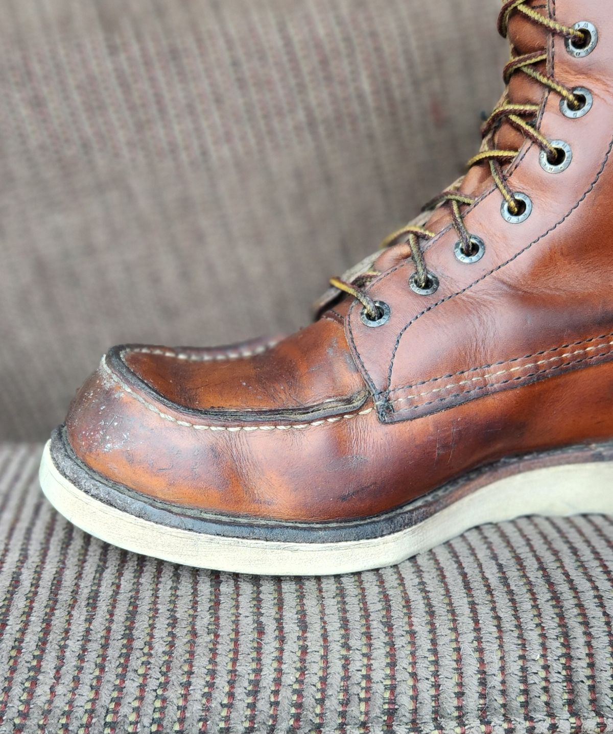 Photo by Longshot on March 5, 2024 of the Red Wing 8-Inch Classic Moc in S.B. Foot Oro-Iginal.