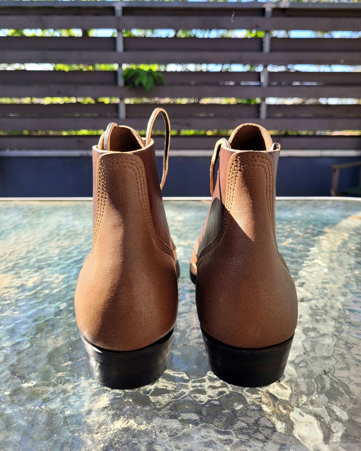 Photo by ericawjc on October 1, 2024 of the NF Bootmaker Milton Boot in Horween Natural Illini Latigo.