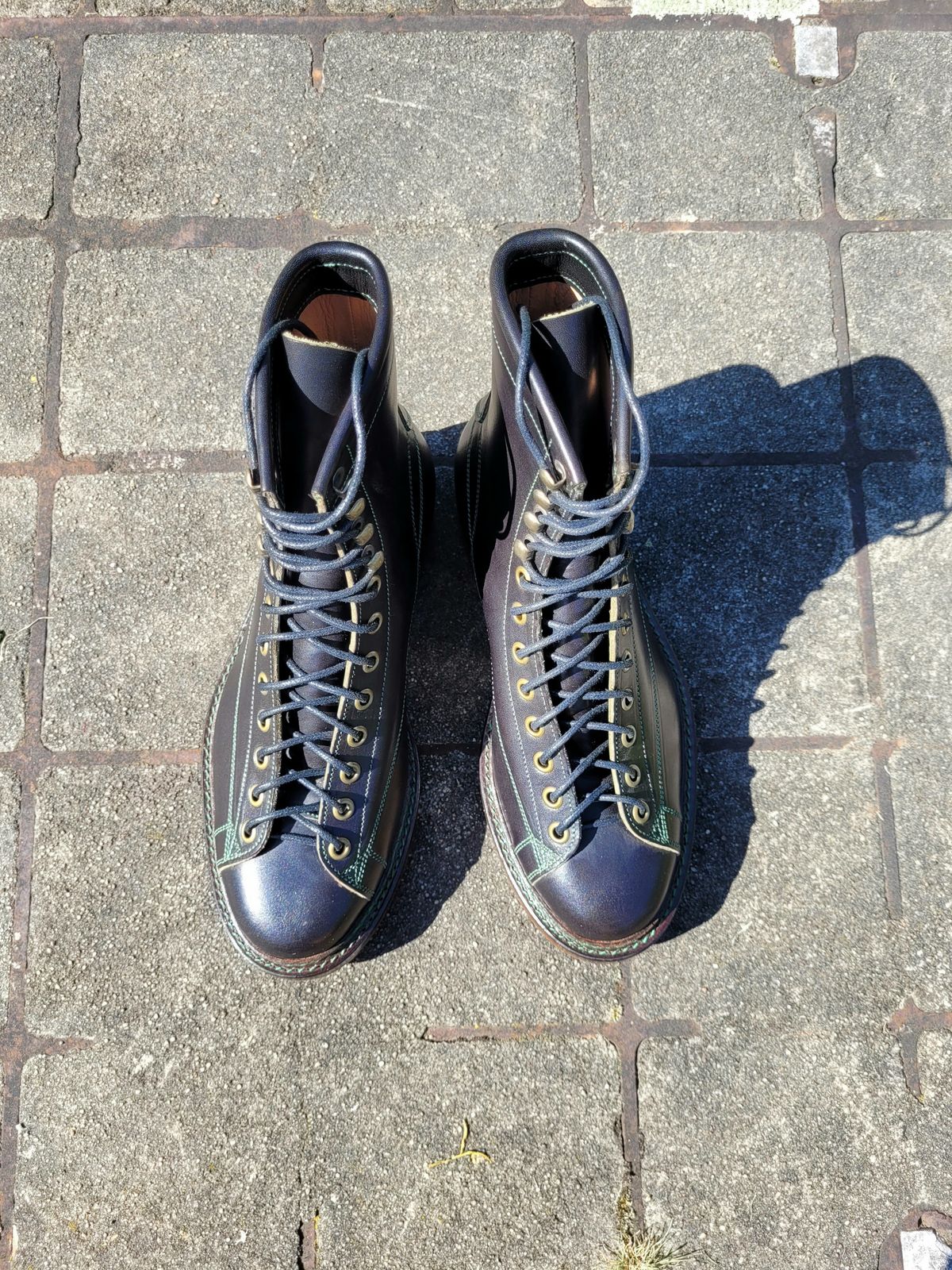 Photo by ericawjc on October 1, 2023 of the Onderhoud LCV02 Monkey Boot in Badalassi Carlo Oliva Minerva Overdyed Black.