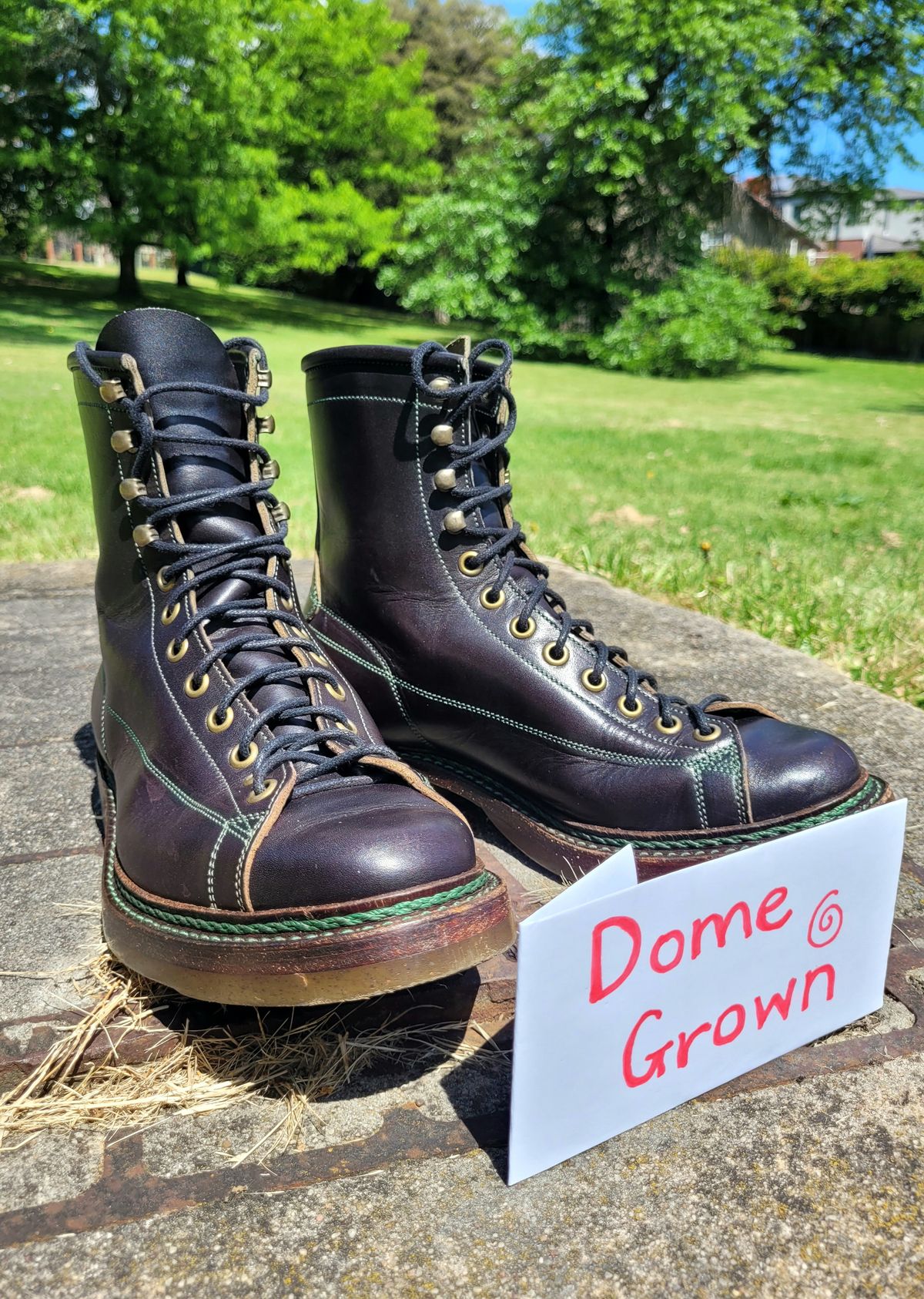 Photo by ericawjc on November 5, 2023 of the Onderhoud LCV02 Monkey Boot in Badalassi Carlo Oliva Minerva Overdyed Black.