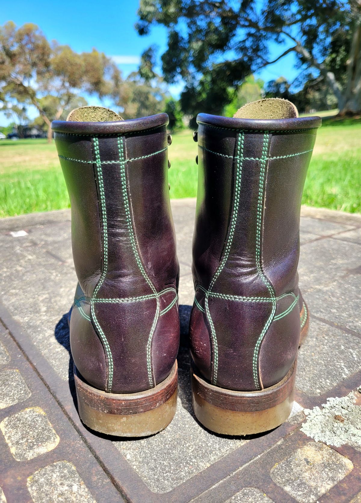 Photo by ericawjc on December 4, 2023 of the Onderhoud LCV02 Monkey Boot in Badalassi Carlo Oliva Minerva Overdyed Black.