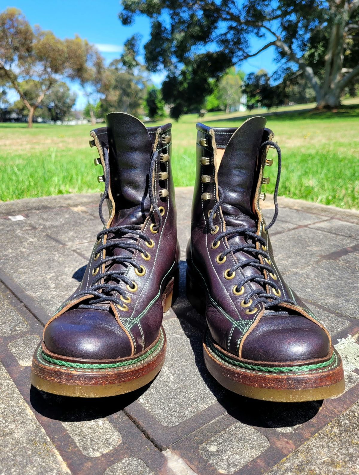 Photo by ericawjc on December 4, 2023 of the Onderhoud LCV02 Monkey Boot in Badalassi Carlo Oliva Minerva Overdyed Black.