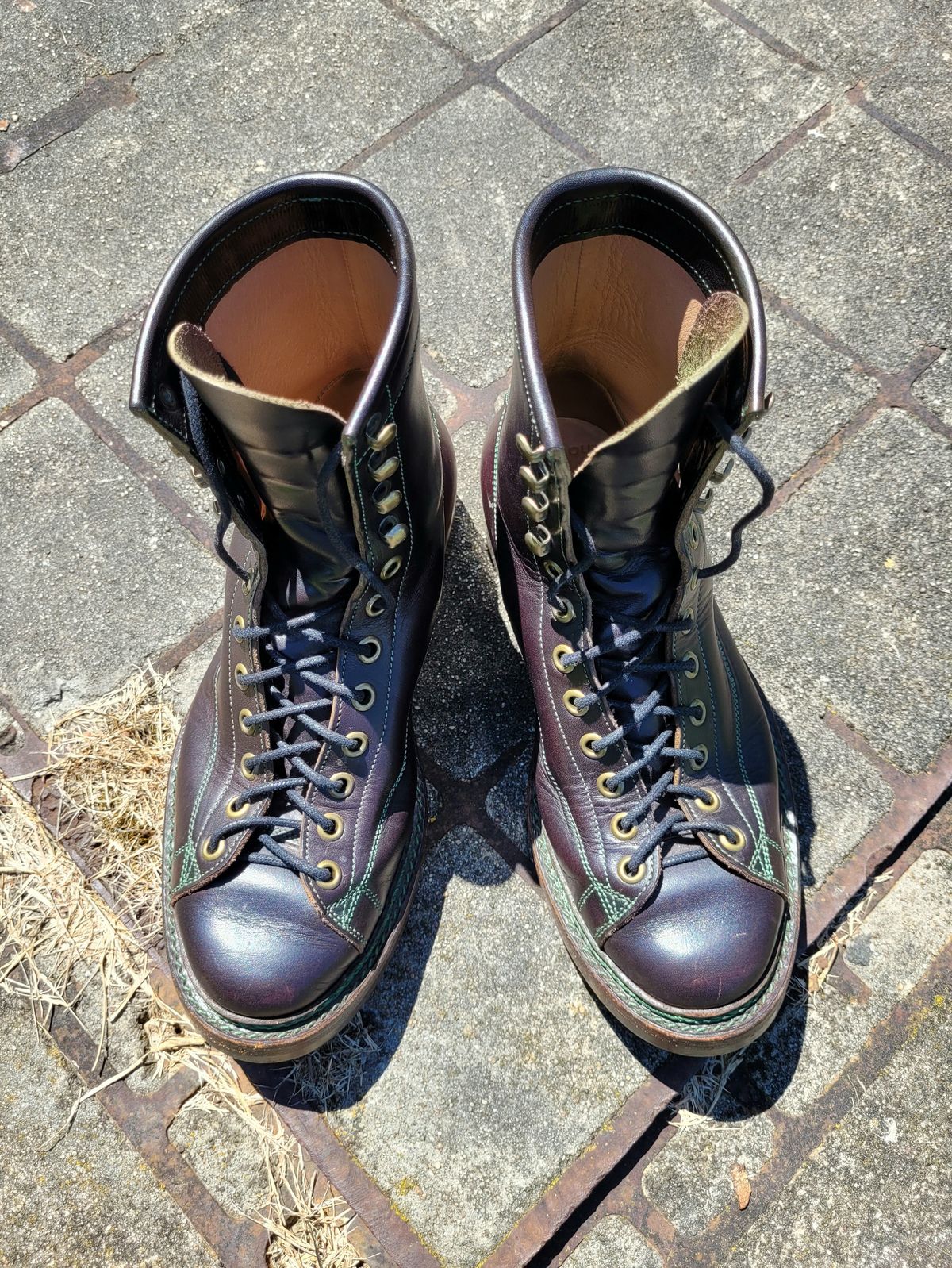 Photo by ericawjc on December 4, 2023 of the Onderhoud LCV02 Monkey Boot in Badalassi Carlo Oliva Minerva Overdyed Black.
