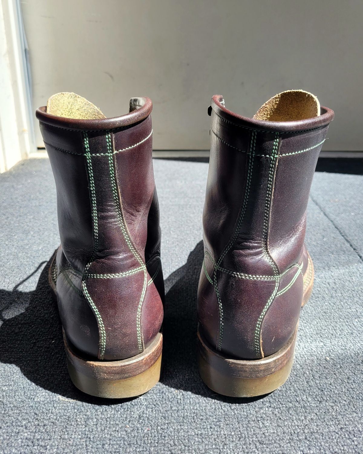 Photo by ericawjc on March 5, 2024 of the Onderhoud LCV02 Monkey Boot in Badalassi Carlo Oliva Minerva Overdyed Black.