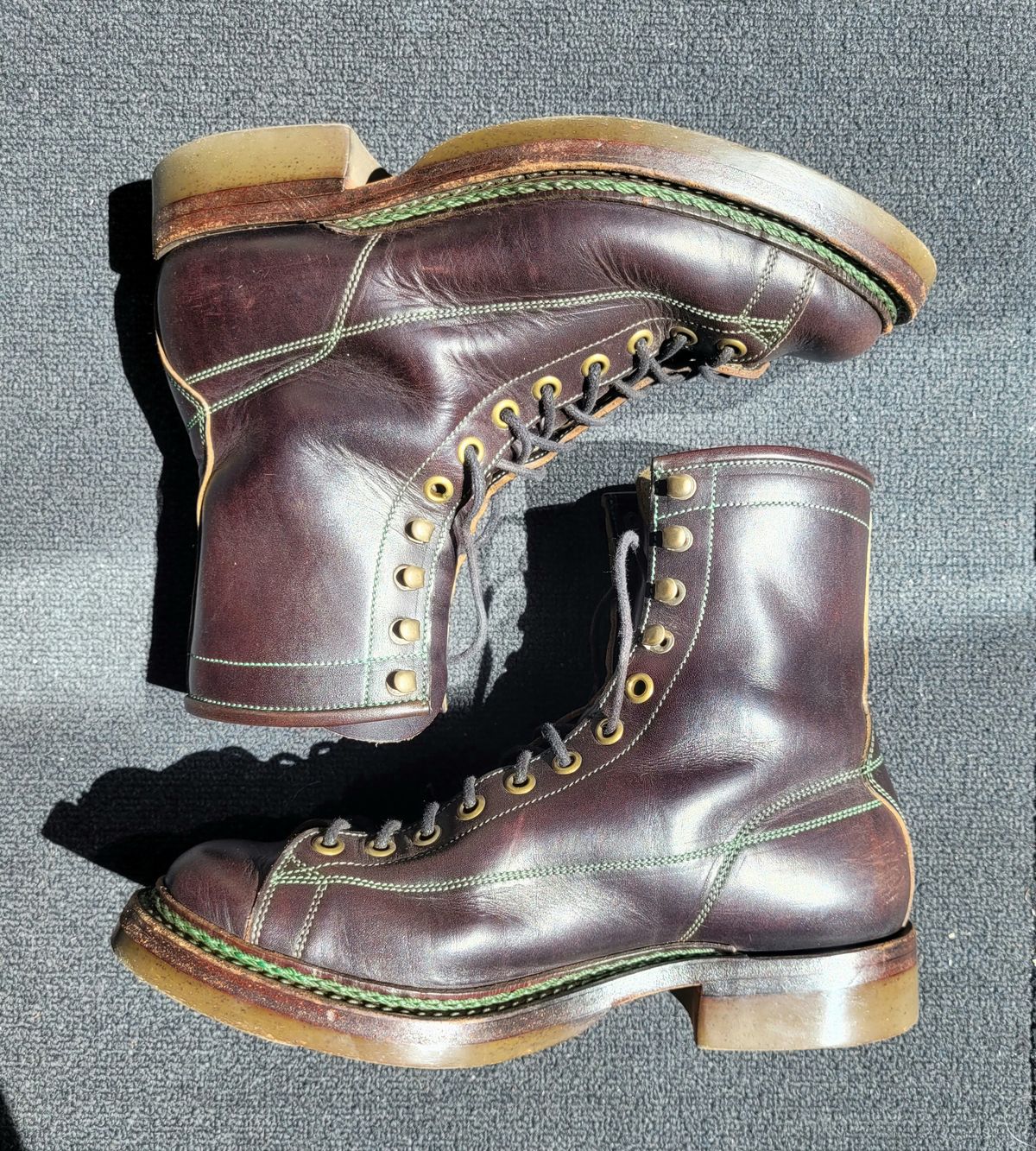 Photo by ericawjc on March 5, 2024 of the Onderhoud LCV02 Monkey Boot in Badalassi Carlo Oliva Minerva Overdyed Black.