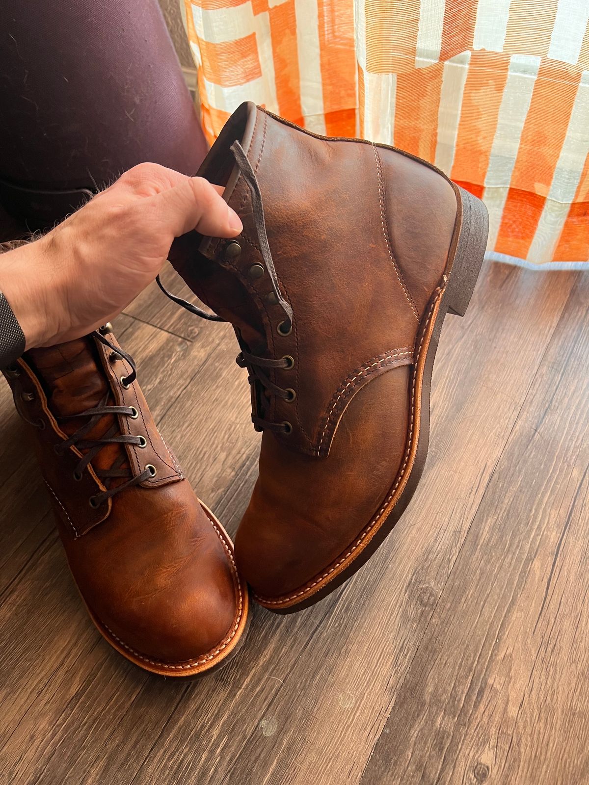 Photo by surfacelogan on September 2, 2023 of the Red Wing Blacksmith in S.B. Foot Copper Rough and Tough.
