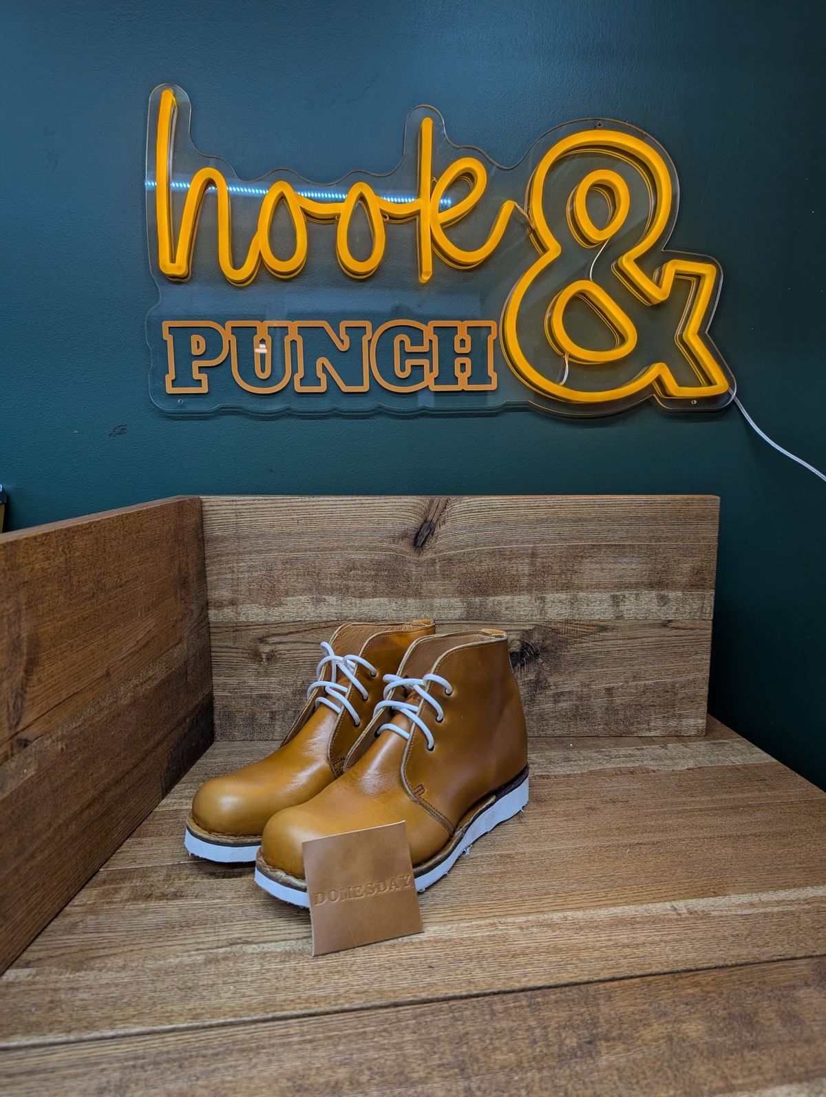 Photo by kristinr on October 5, 2024 of the Hook & Punch Chukka V2 in Horween Sunflower cavalier.