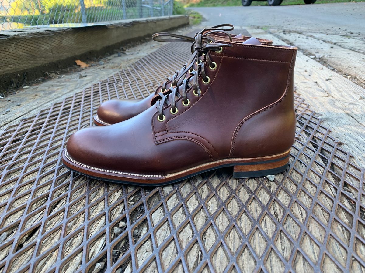 Photo by bwbullard on October 6, 2023 of the Viberg Service Boot in Horween Brown Chromexcel.