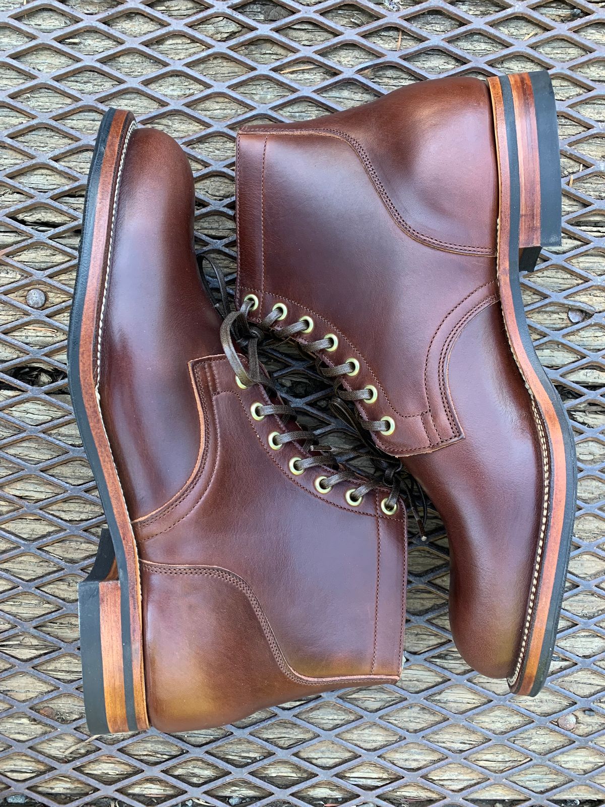 Photo by bwbullard on October 6, 2023 of the Viberg Service Boot in Horween Brown Chromexcel.