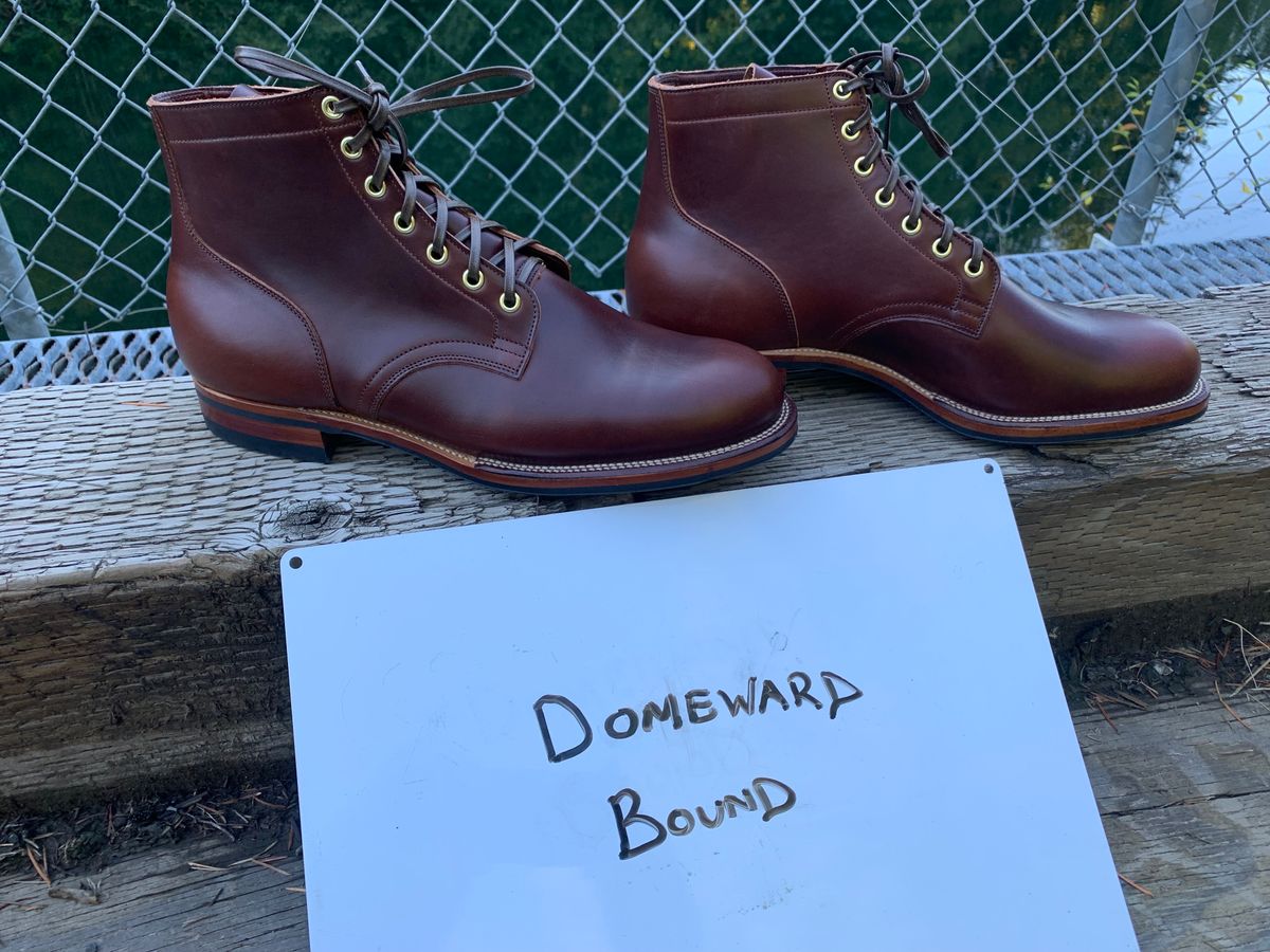 Photo by bwbullard on October 6, 2023 of the Viberg Service Boot in Horween Brown Chromexcel.