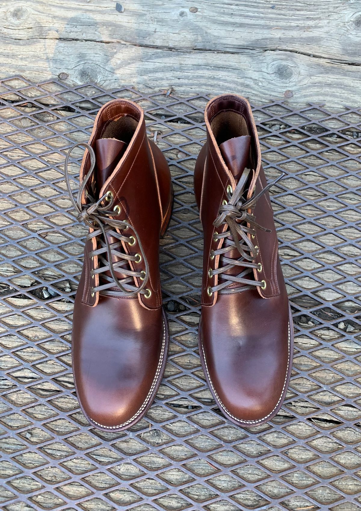 Photo by bwbullard on October 6, 2023 of the Viberg Service Boot in Horween Brown Chromexcel.